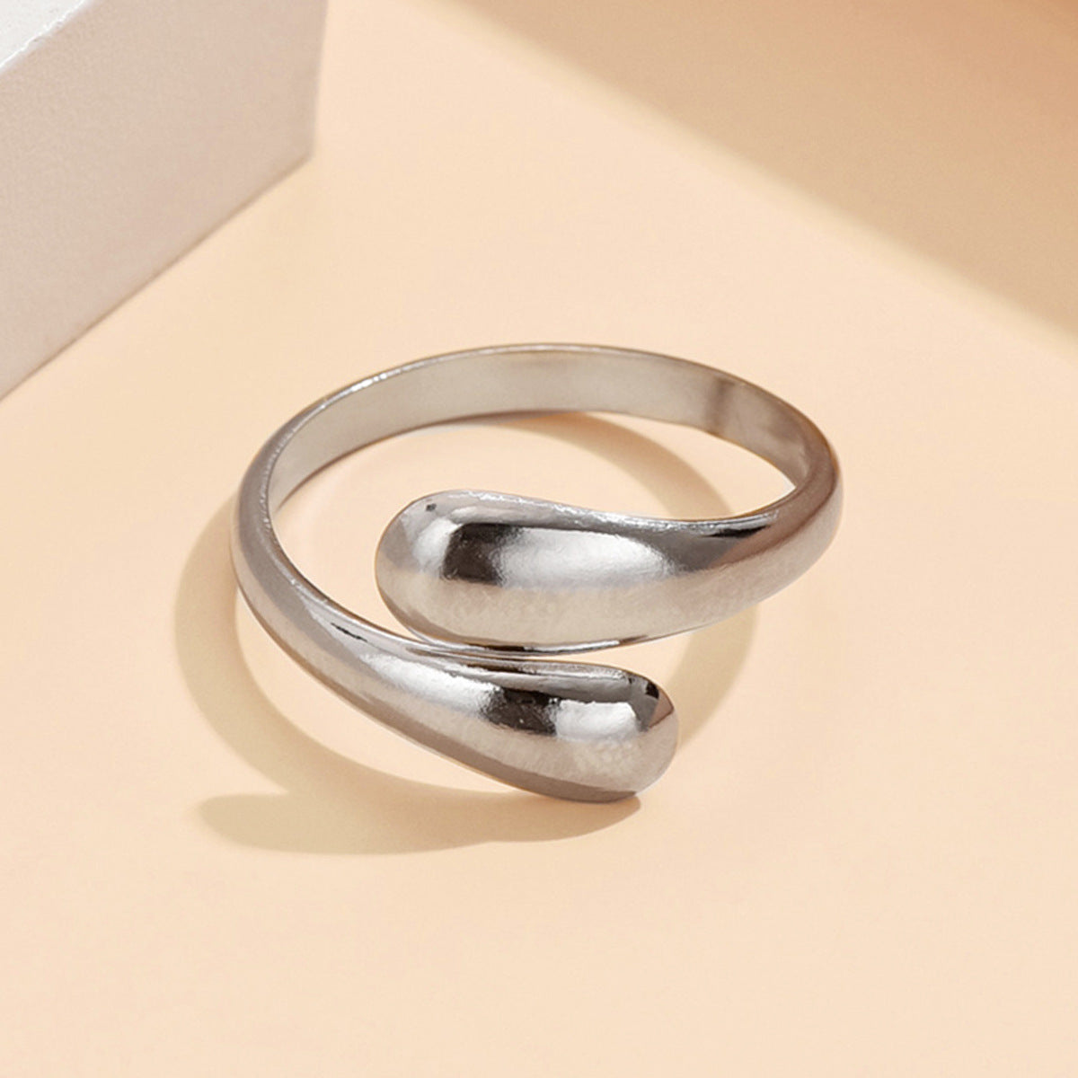 Wholesale water drop opening ring adjustable stainless steel women's gold-plated oil  ring