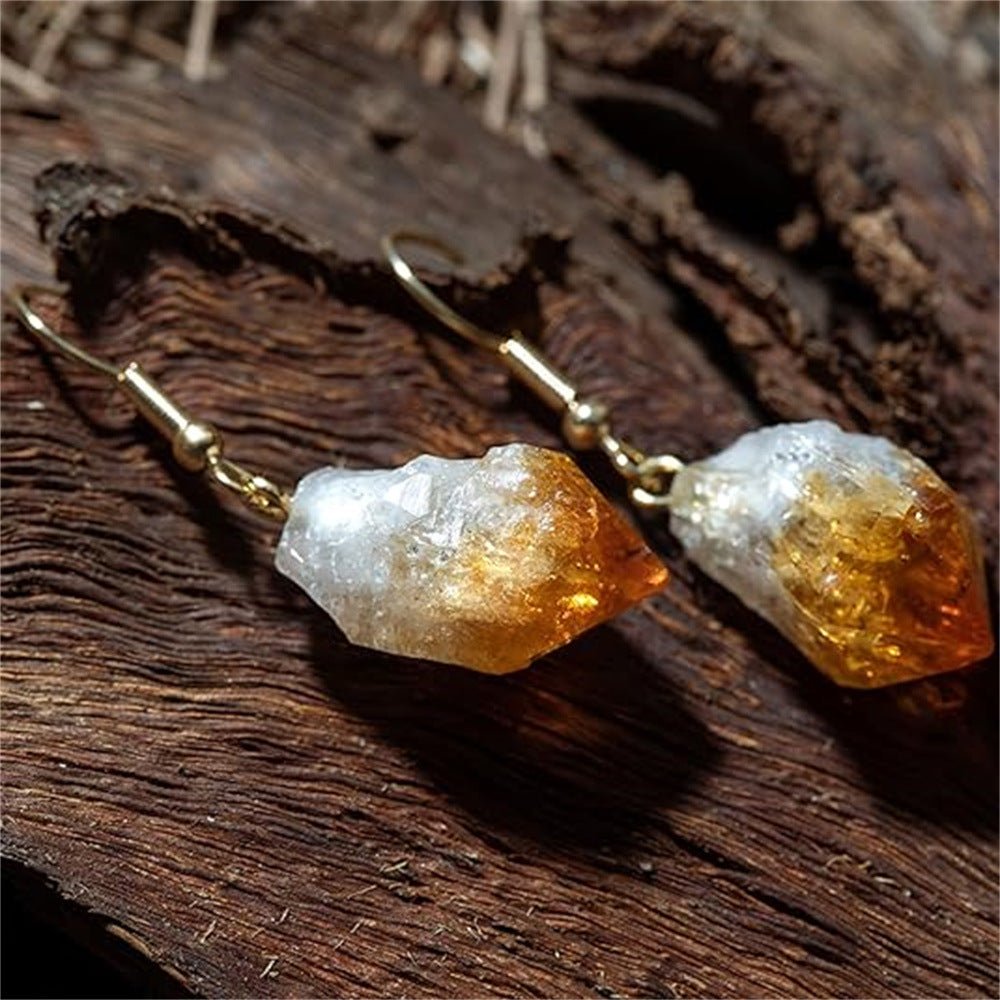 Wholesale Natural Irregular 2-3CM Citrine Earrings