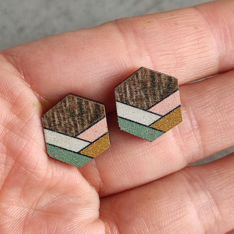 Wholesale 2pcs Wooden Geometric Earrings