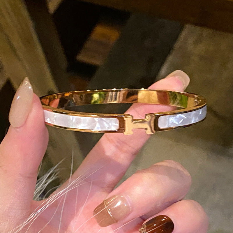 Wholesale Light Luxury Full Diamond Titanium Steel Bracelet ACC-BT-XKL003