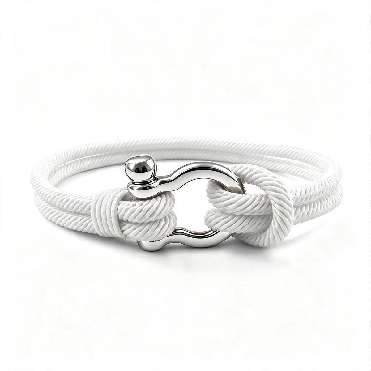 Wholesale Handmade Alloy Black Rope Bracelet With Horseshoe Buckle Unisex Fashion Accessory Gift