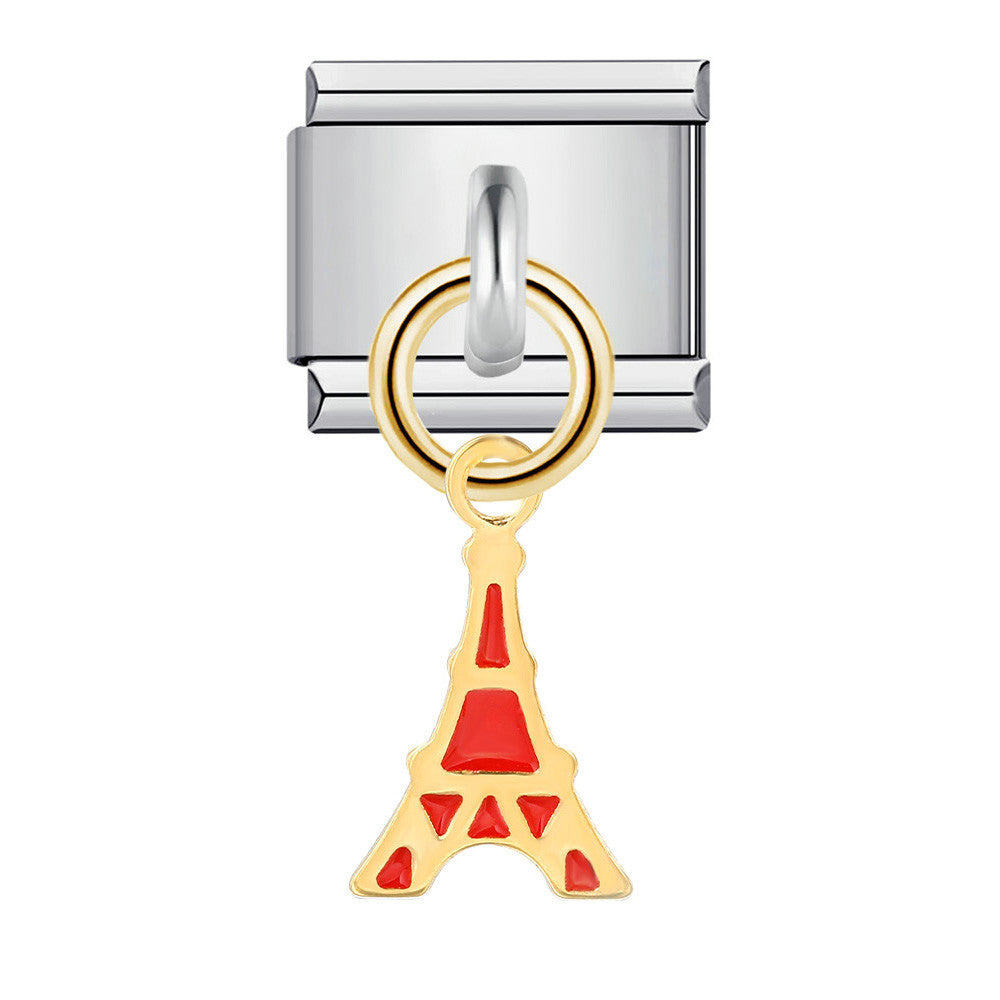 Wholesale  Italian Module Bracelet Pendant Series  Single Hook Titanium Steel Elastic Charms