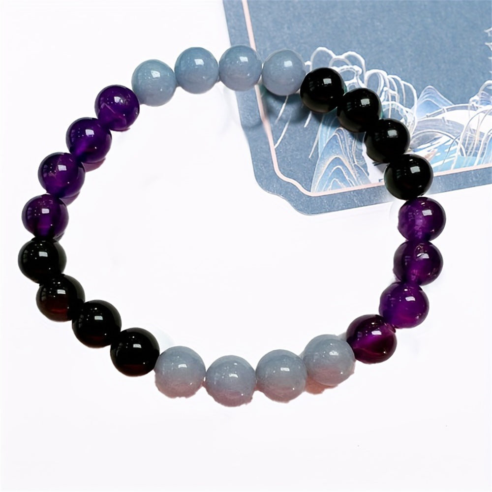 Wholesale Amethyst Aquamarine Natural Energy Stone Beaded Bracelet