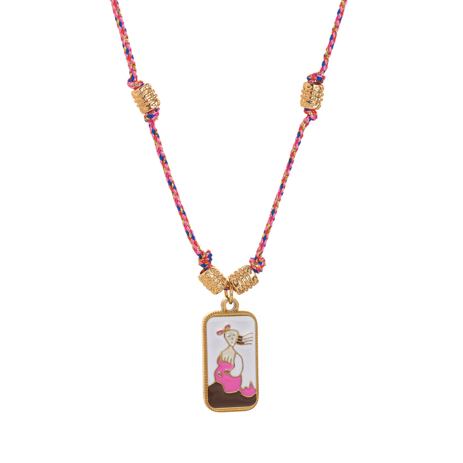 Wholesale Titanium Steel Necklace Colored Oil Drop Tarot Bohemian Necklace