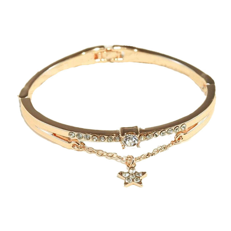 Wholesale Gold-Tone 8 Hearts 8 Arrows CZ Bracelet Stylish Jewelry Accessory for Women Gift