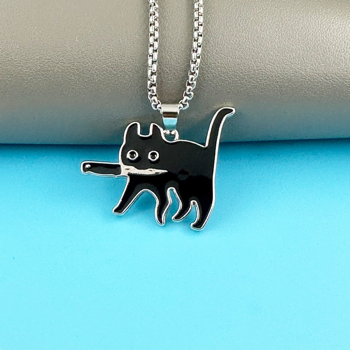 Wholesale Cartoon Black Cat Pendant Necklace - Trendy Gift for Women,  Fashion Jewelry Accessory