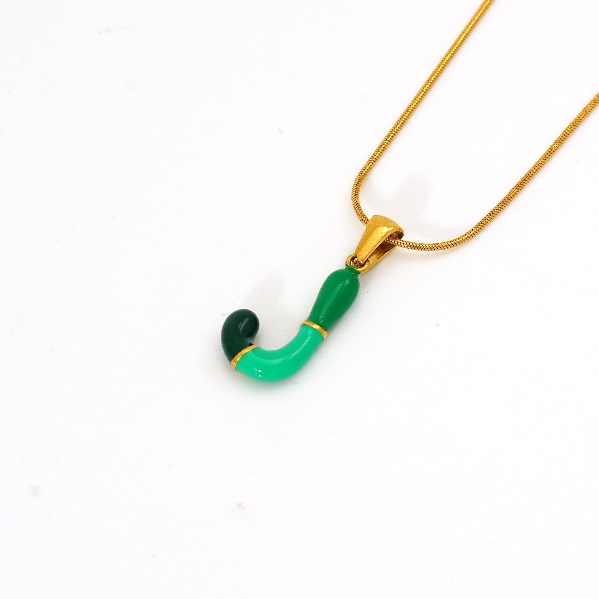 Wholesale Titanium steel oil drop 26 English letter necklace