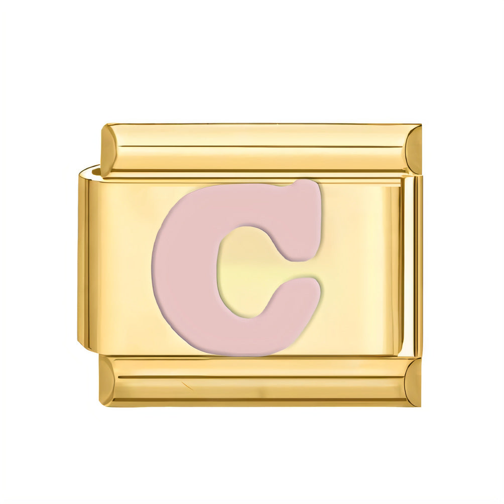 Wholesale ltalian Charms DlY Composable Bracelet Letter Module Stainless Steel DlY Bracelet