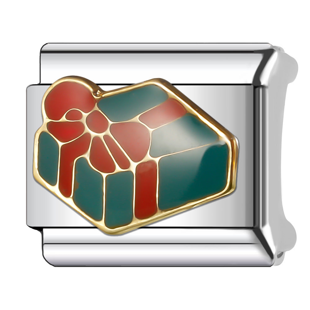 Wholesale Italian Charm Bracelet 9mm DIY Splicing Christmas Series Stainless Steel Composable Bracelet