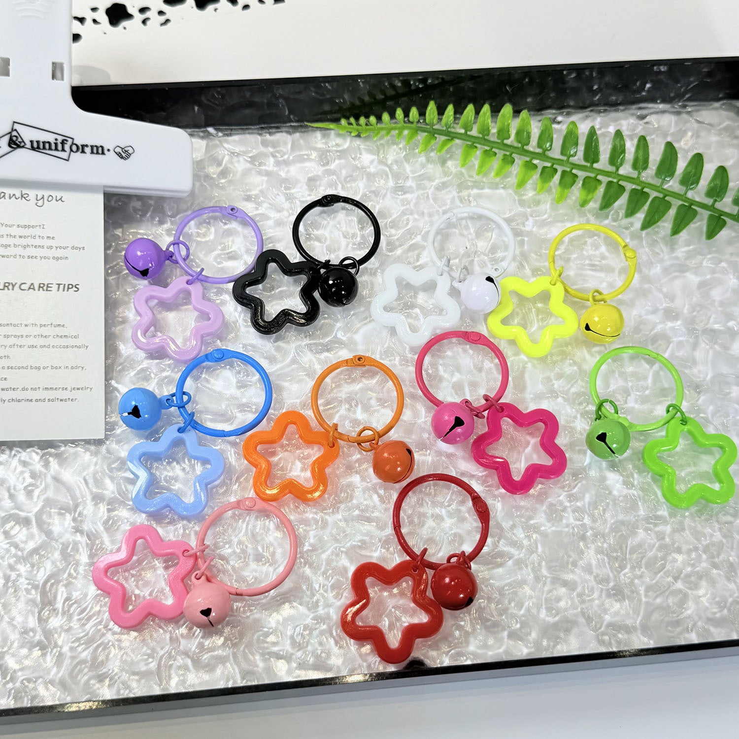 Wholesale Cartoon Star Bell Keychain Cute Pendant Bag Charm Plastic Resin Gift