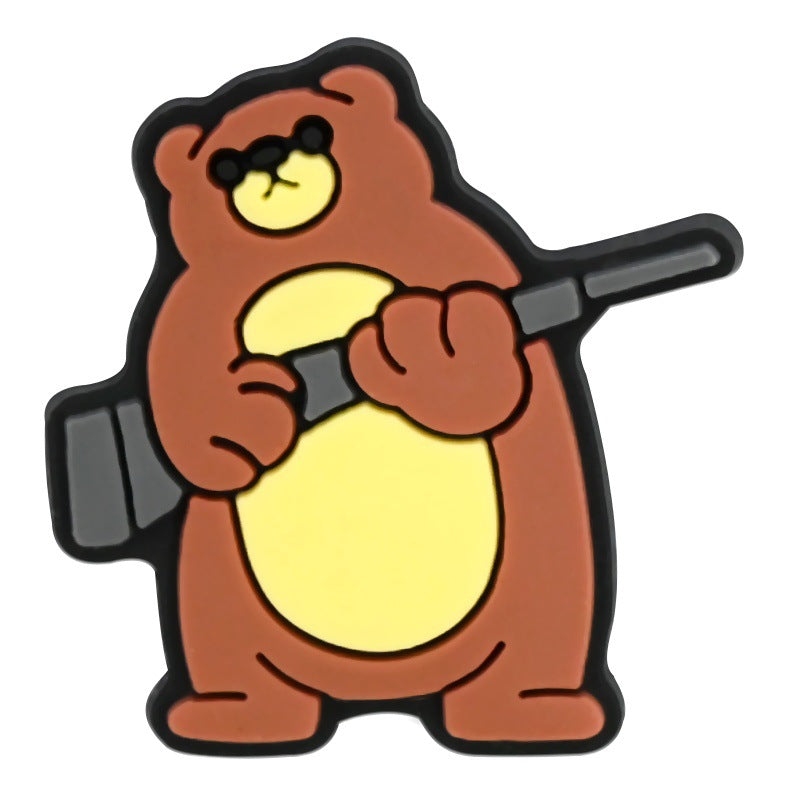 Wholesale Random 100pcs Creative  hunting series   PVC Soft Rubber Shoe Buckle Decoration