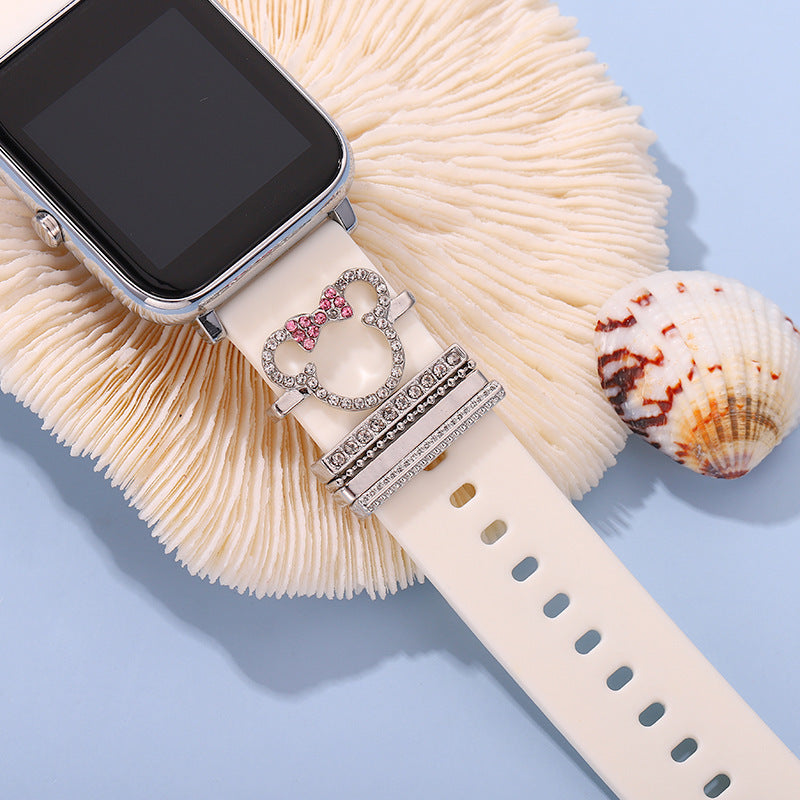 Wholesale Cross-border European and American Apple Watch strap decorative ring simple all-match fashion new decorative nail multi-layer suit