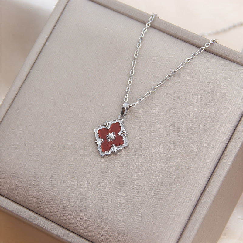 Wholesale Shell Four Leaf Flower Necklace ACC-NE-Xiangou003