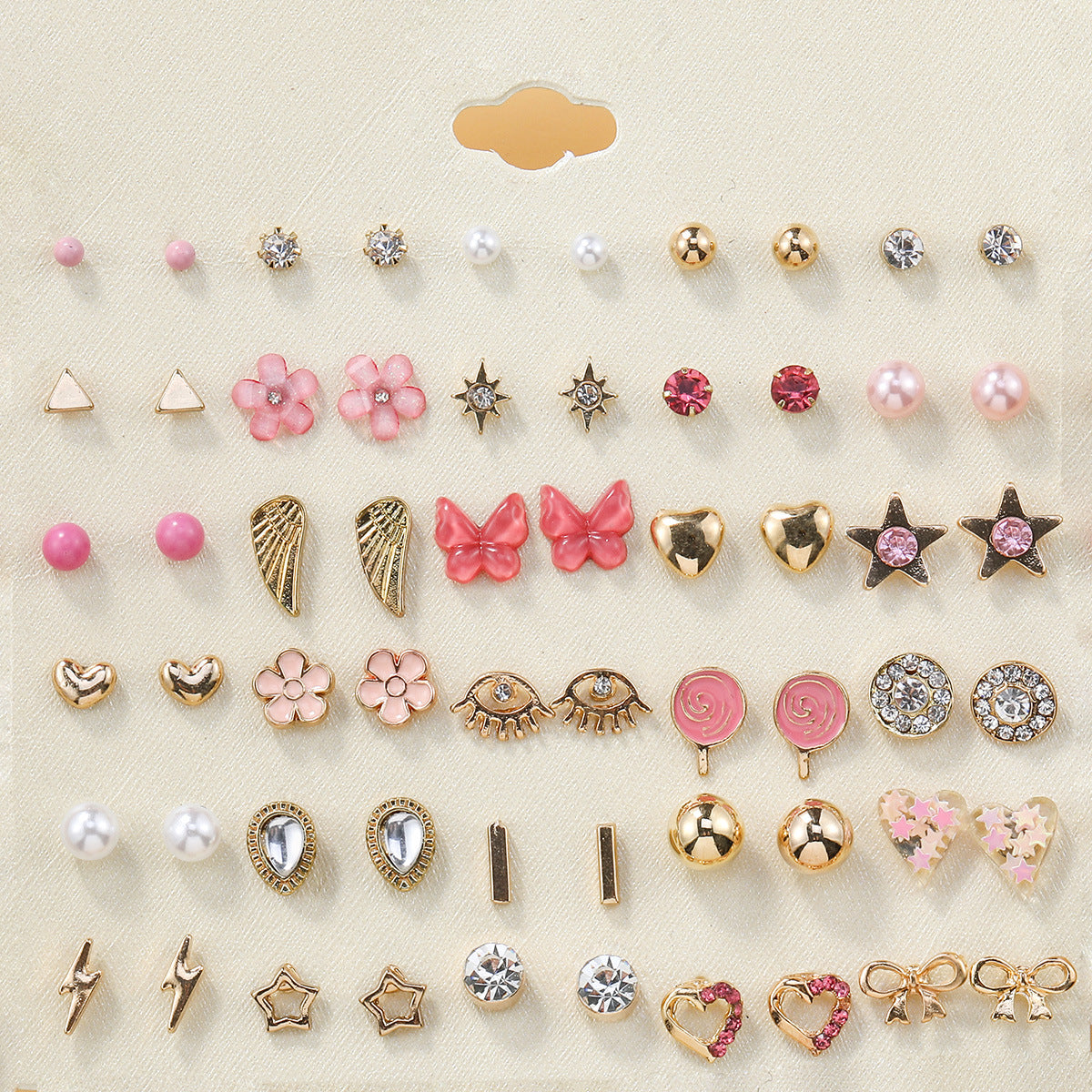 Wholesale 30 pairs/ set of bow flowers starfish butterfly earrings set