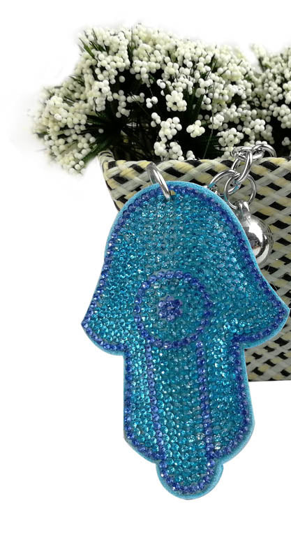 Wholesale Creative rhinestone Palm rhinestone keychain tassel diamond keychain