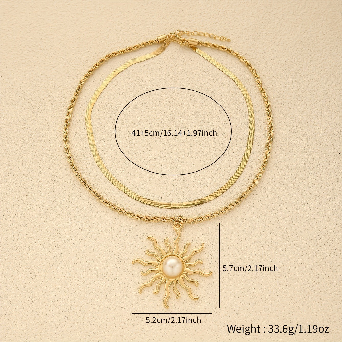 Wholesale Double Layer Snake Bone Necklace Gold Sun Flame Pendant Vintage Style Layering Jewelry For Boutique Resale
