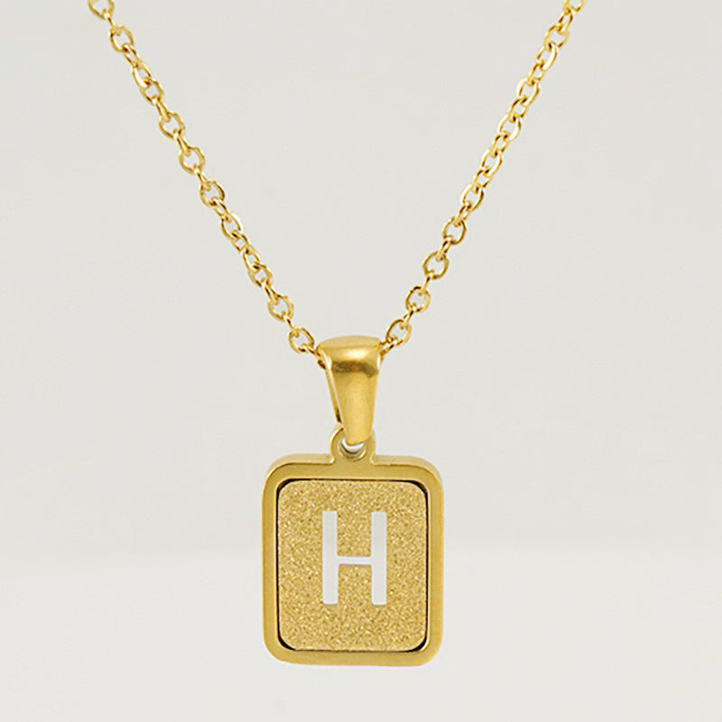 Wholesale 18K stainless steel hollow 26 English letter necklace