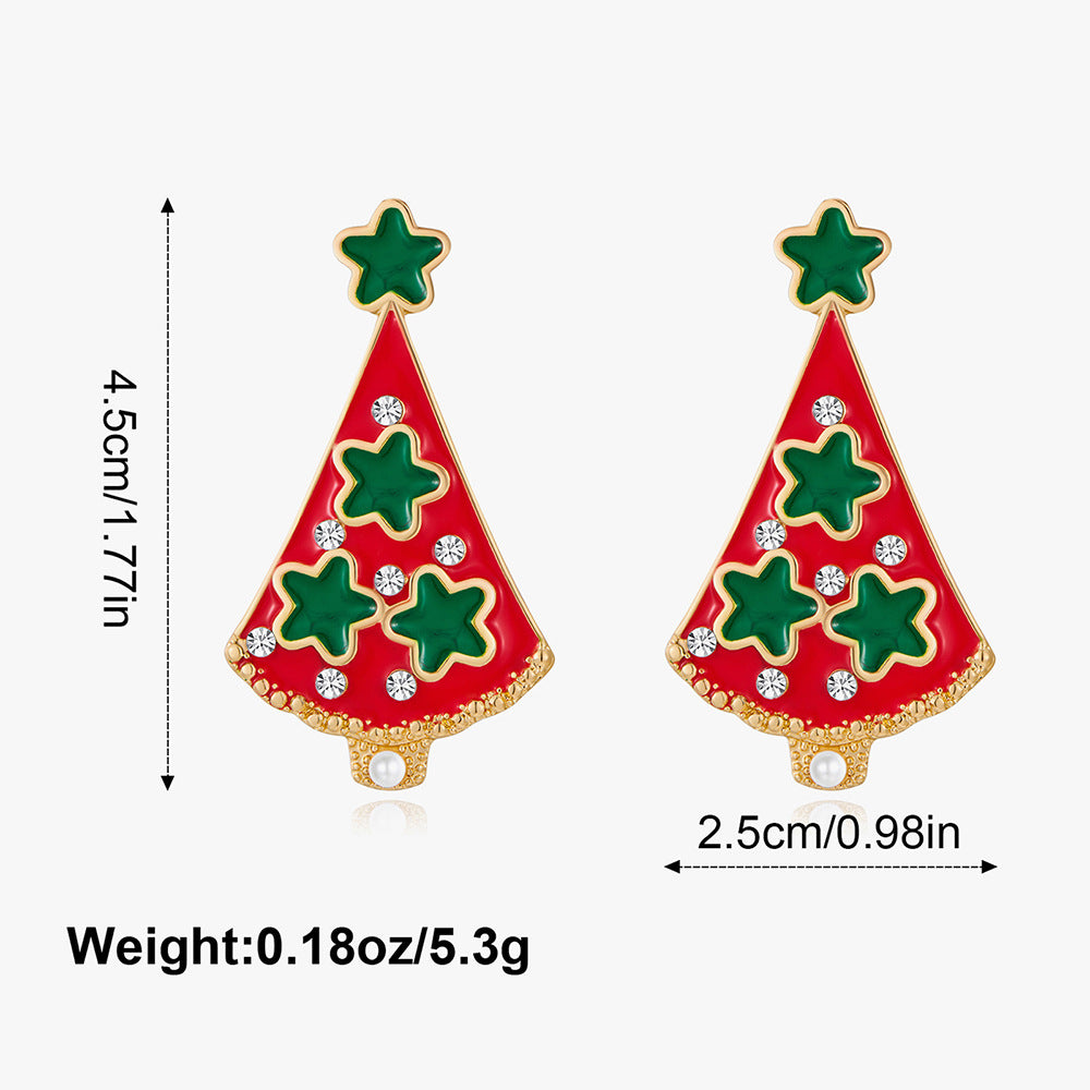 Wholesale Christmas Tree Hollow  Earrings