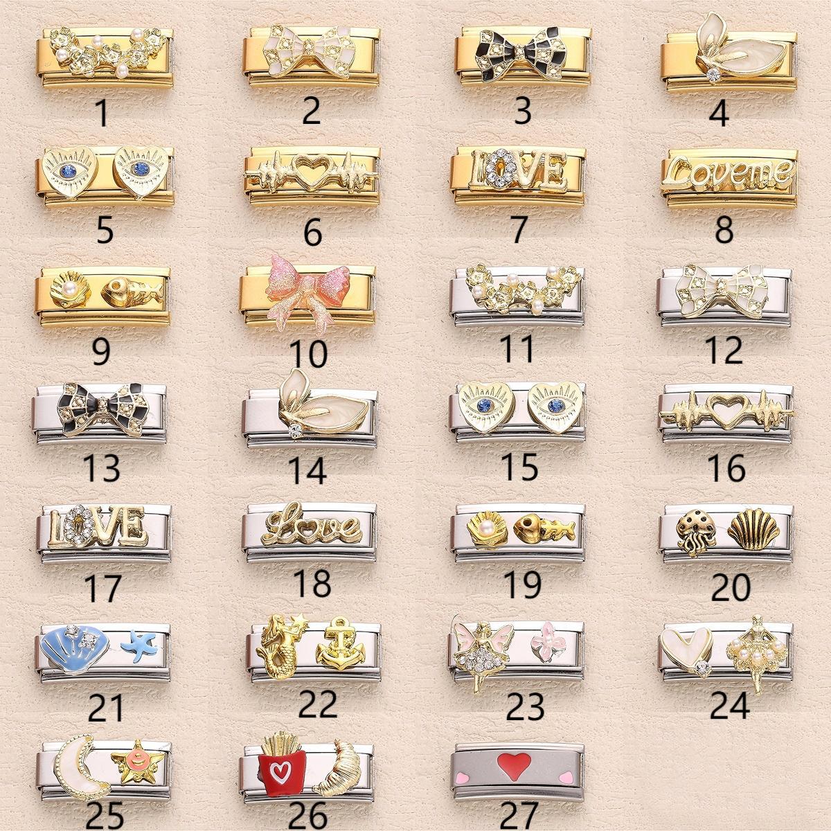 Wholesale 10pcs Italian Charm Bracelet 9mm DIY Splicing Cute Creative Stainless Steel Composable Bracelet