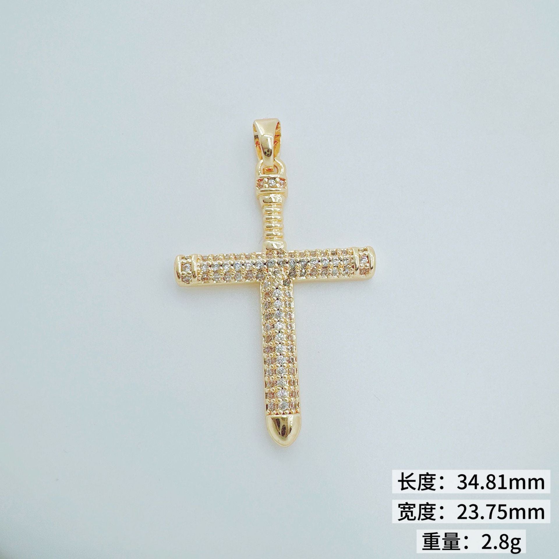 Wholesale Copper Gold Plated Cross Pendant Necklace