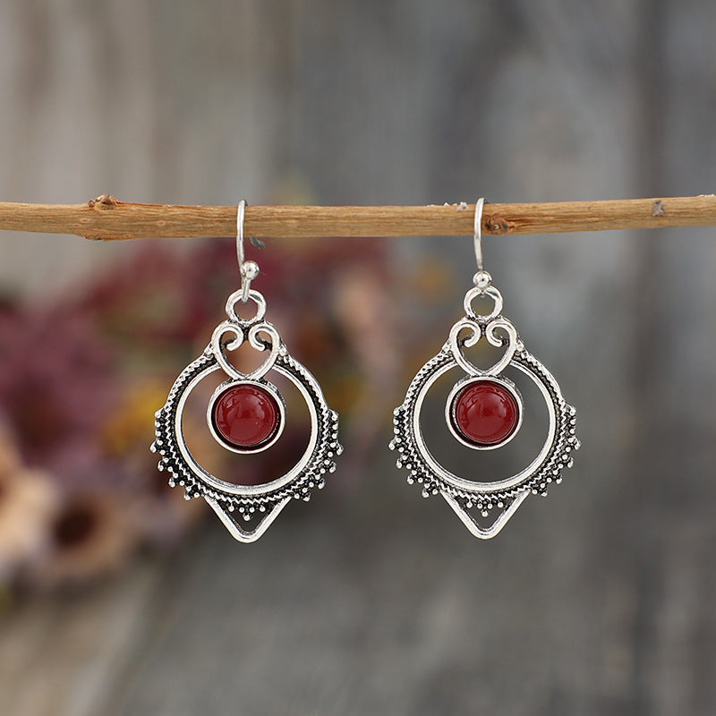 Wholesale Vintage Ruby Alloy Earrings ACC-ES-SaiPu005