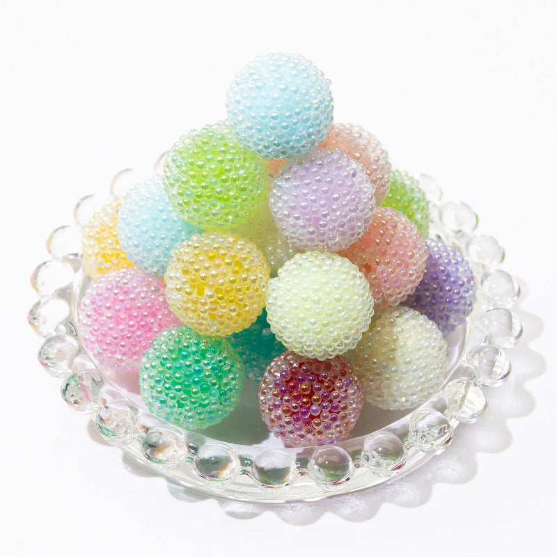 Wholesale 10PCS  Acrylic Macaron Bubble Through-hole 17mm Sugar Beads ACC-BDS-GeRui001