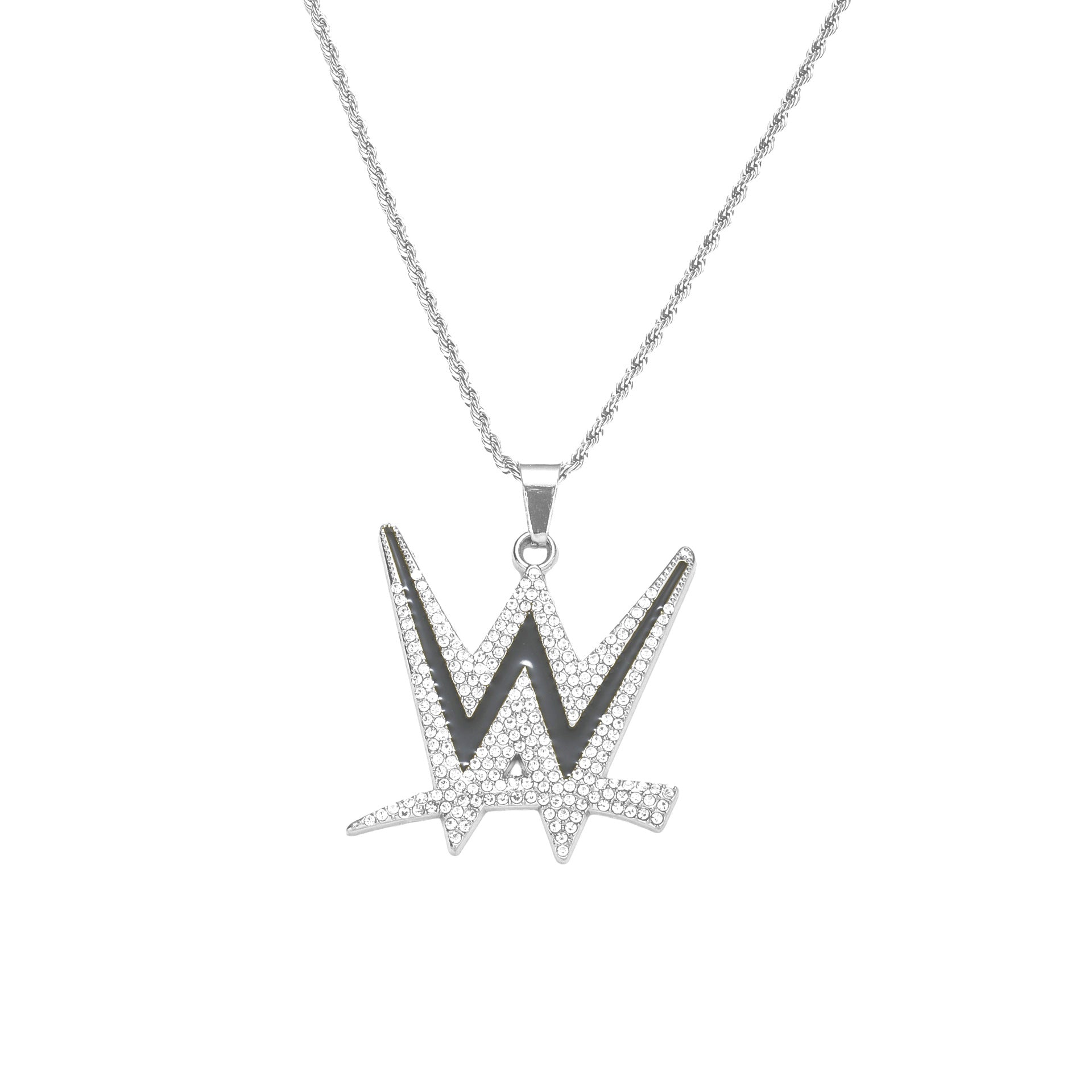 Wholesale Hot Hip Hop Pendant Necklace Fashion Trend Men's Letter W Diamond Necklace