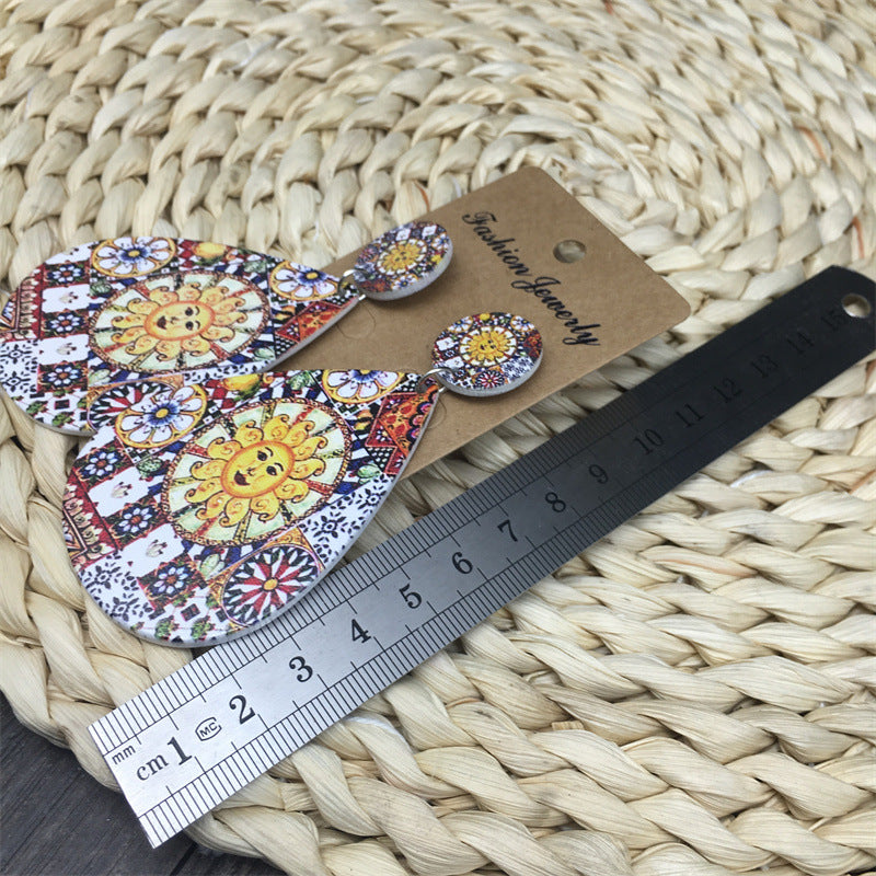 Wholesale Bohemian Wooden Drop Earrings ACC-ES-FX018