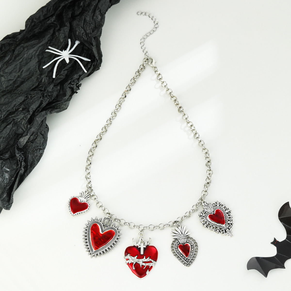 Wholesale Red heart-shaped pendant necklace  fashion accessories