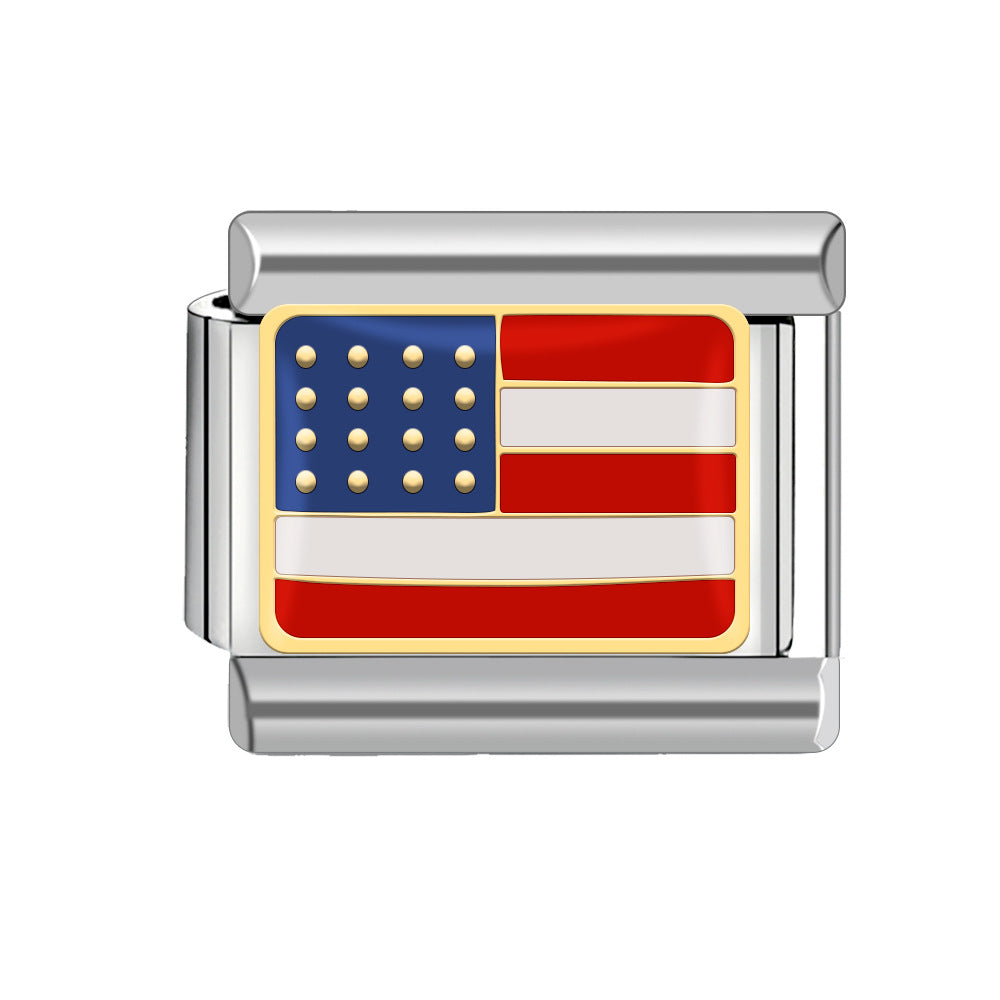 Wholesale Italian Charm Bracelet Flag Bracelet 9mm DIY Pattern Free Stitching Detachable Composable Bracelet ACC-BT-JL014