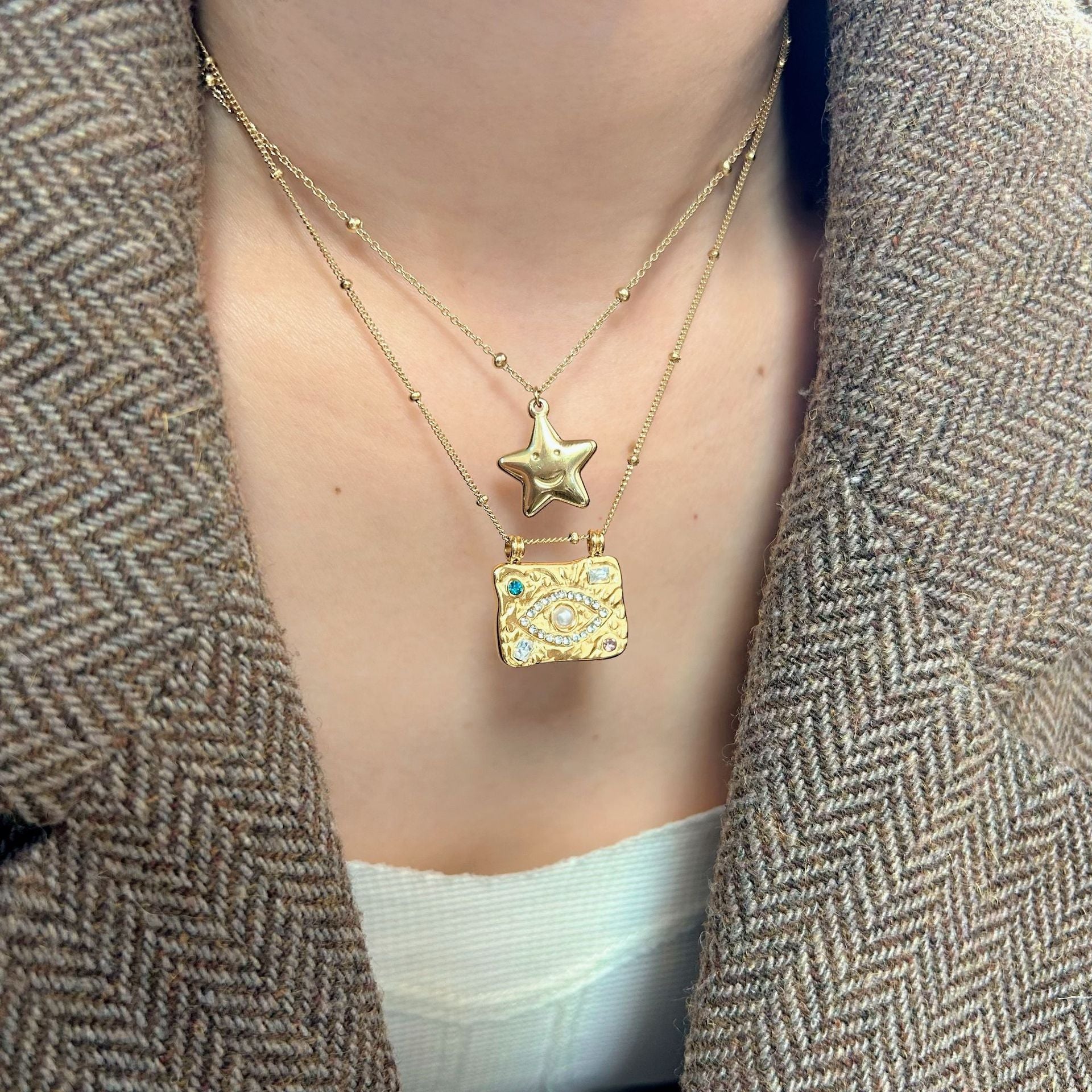 Wholesale Stainless Steel Geometric Pendant Necklace