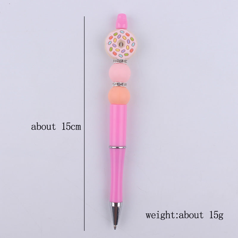 Wholesale  creative handmade cartoon fruit silicone color plastic beaded pen