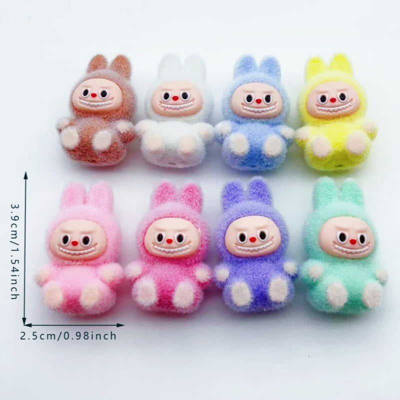 Wholesale 10pcs cartoon flocking sitting doll with beads