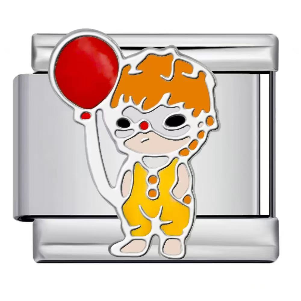 Bracelet de charme italien en gros 9 mm DIY Splicing Cartoon Bracelet composable en acier inoxydable mignon