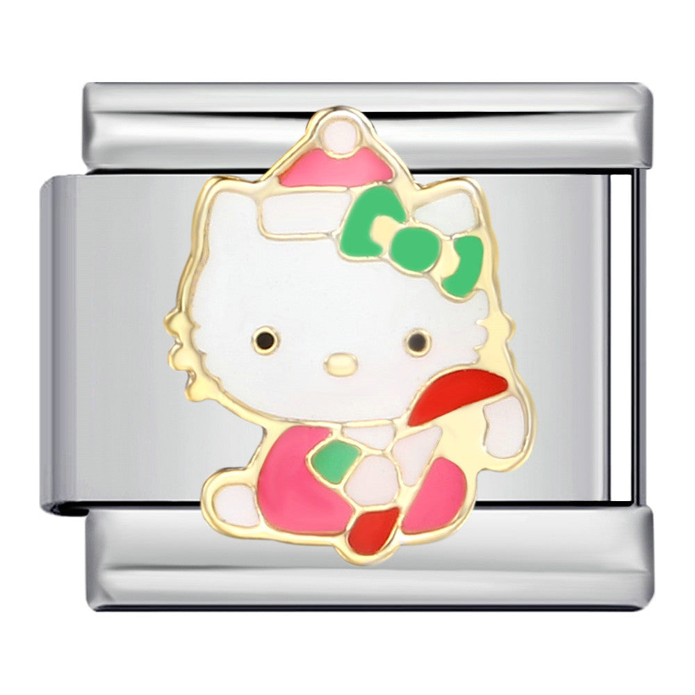 Wholesale Cute cartoon Italian module bracelet titanium steel welding oil dripping DIYCharms