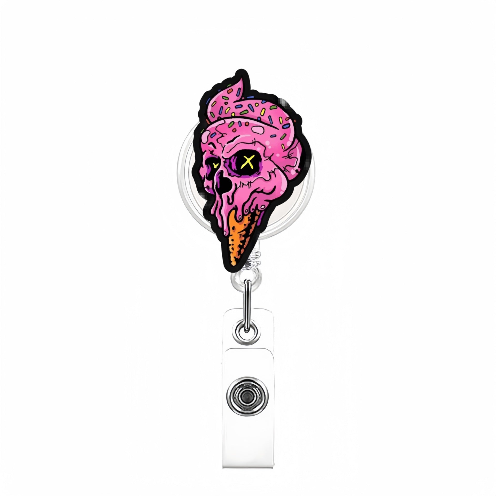 Wholesale Halloween Acrylic Retractable Clip Badge Keychain