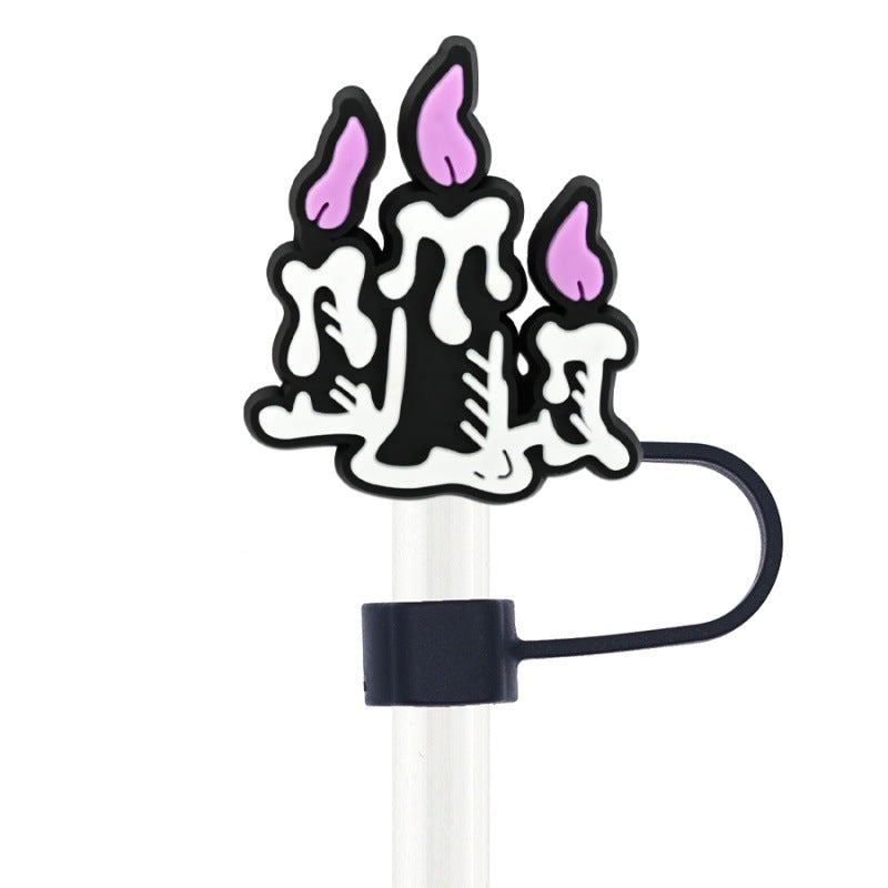 Wholesale Random 100pcs Creative    10mm PVC Soft Straw Tube Cap