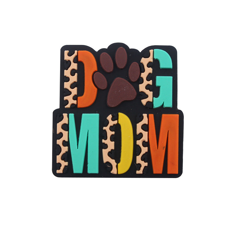 Wholesale 5pcs MaMa Silicone Beads Focal Beads Mother's Day ACC-BDS-GuangTian032