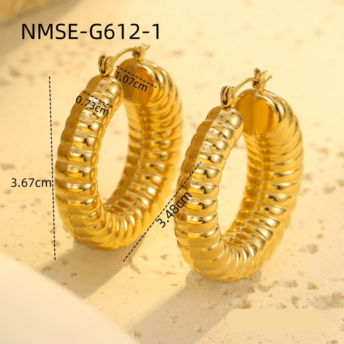 Wholesale Retro 18K Gold Plated Stainless Steel Earrings
