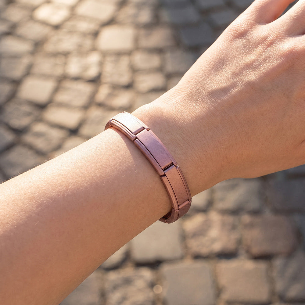Wholesale Geometric Stainless Steel Italian Module Bracelet,  Fashion Jewelry Accessory for DIY Watch Band or Boutique Resale Gift