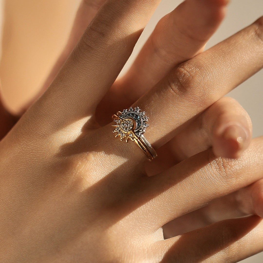Wholesale  Sunflower Full Circle Rhinestone Ring