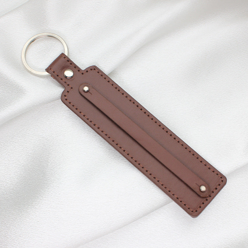 Wholesale Leather 8mm  Alloy Pendant DIY  Keychains
