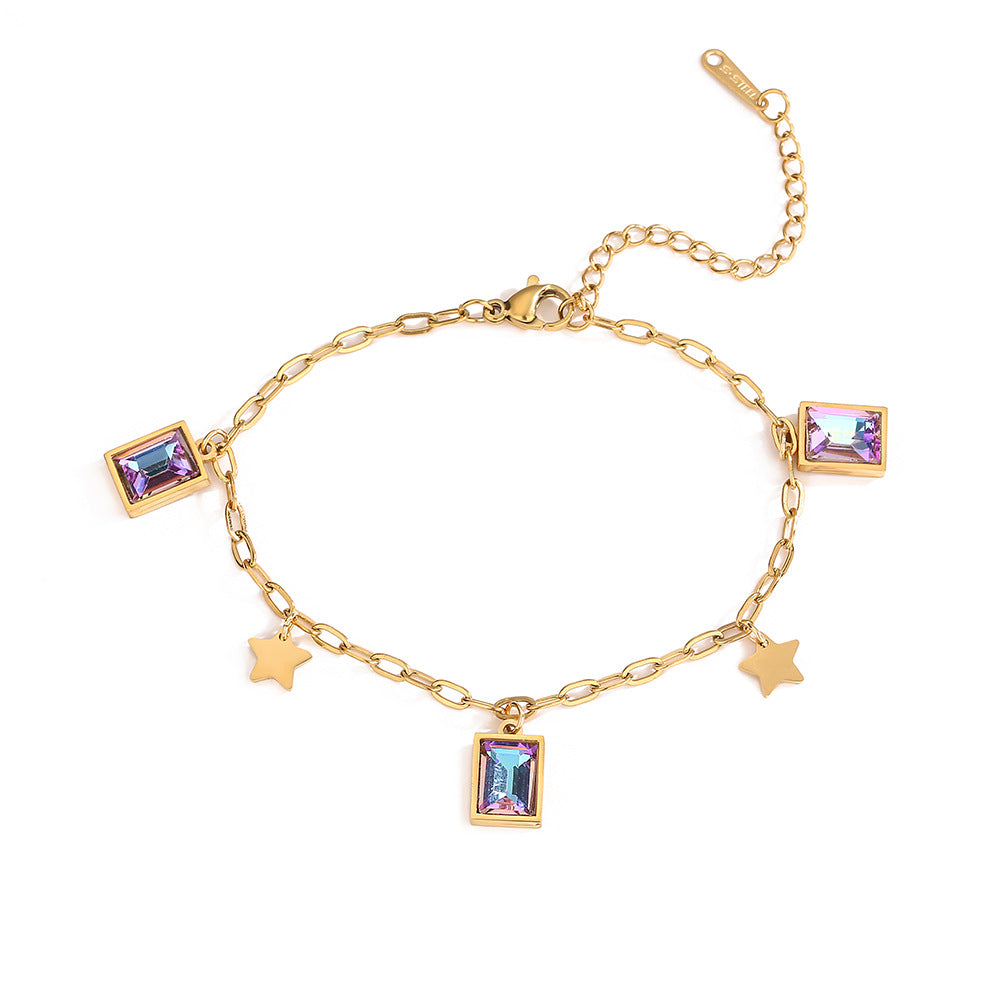 Wholesale light luxury geometric pendant titanium bracelet