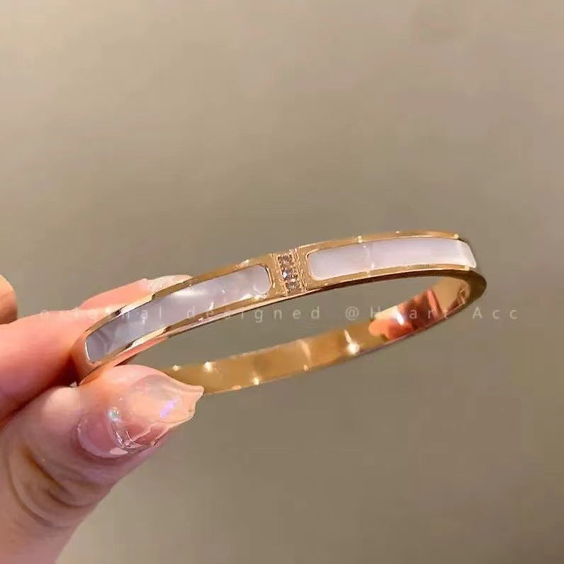 Wholesale Light Luxury Full Diamond Titanium Steel Bracelet ACC-BT-XKL003