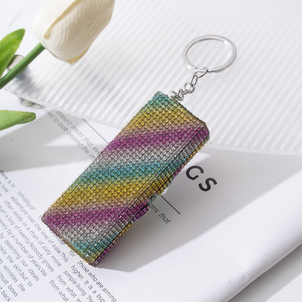 Wholesale Rhinestone Color Aluminum Alloy Pill Box Portable Keychain ACC-KC-ZhiYa028