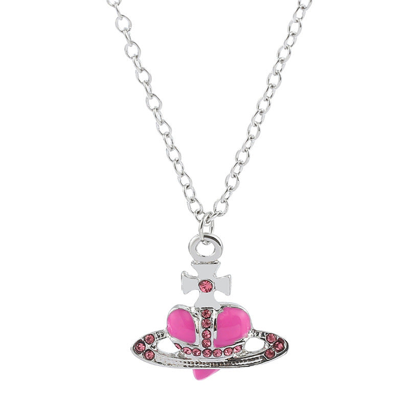 Wholesale Love Rhinestone Necklace Personalized Versatile Flash Diamond Necklace