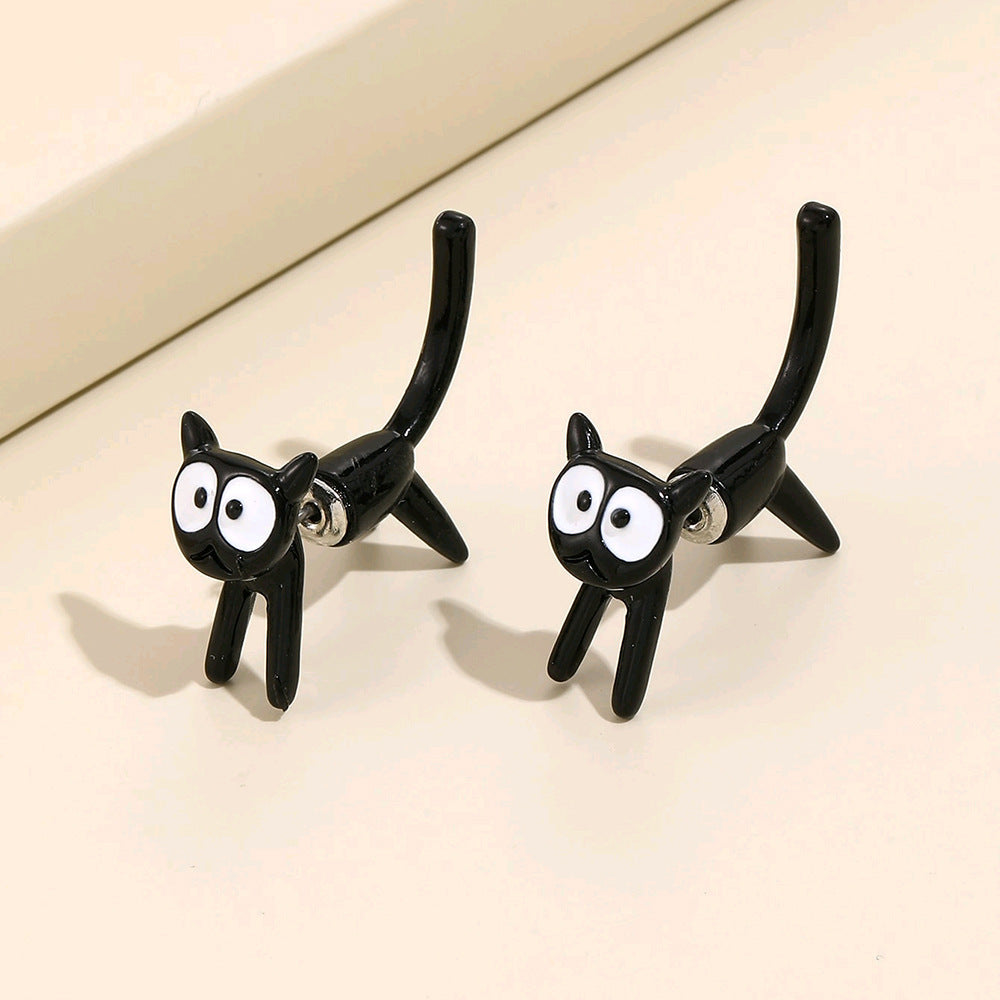 Wholesale Cute Little Cat Simple Ear Studs Earrings