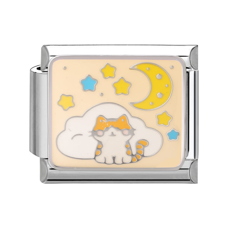 Wholesale Italian Charm Bracelet 9mm DIY Cartoon animal-themed   Stainless Steel Composable Bracelet