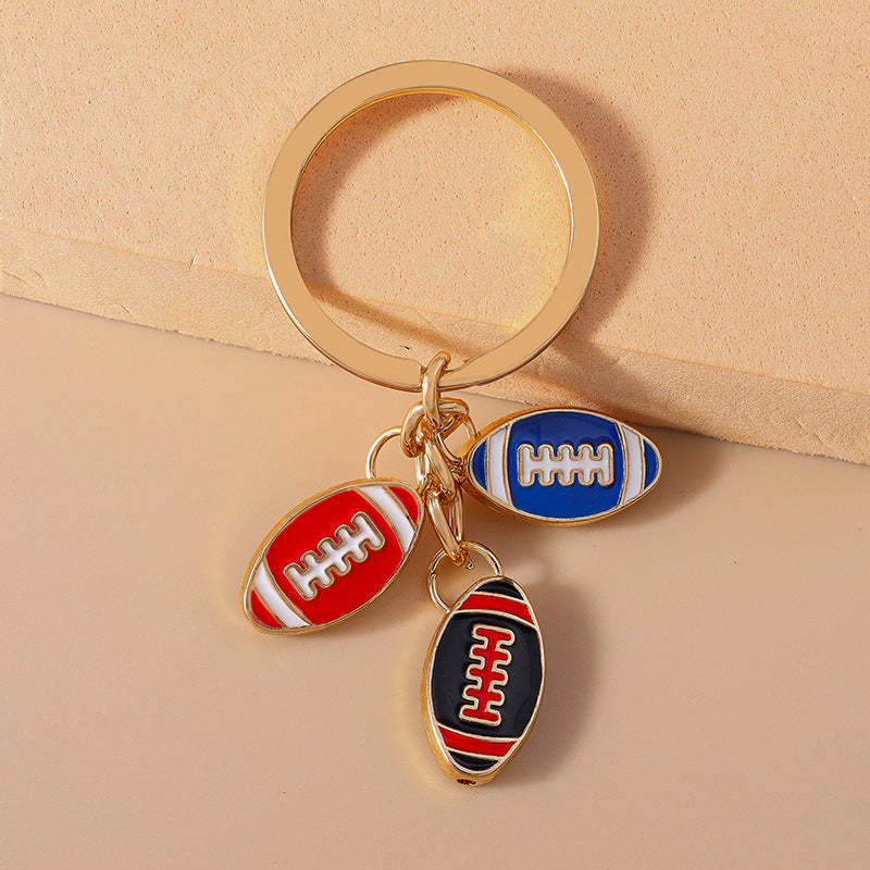 Wholesale  Hot Sports Rugby Keychain Personalized Fashion Sports Ball Key Ring Backpack Pendant