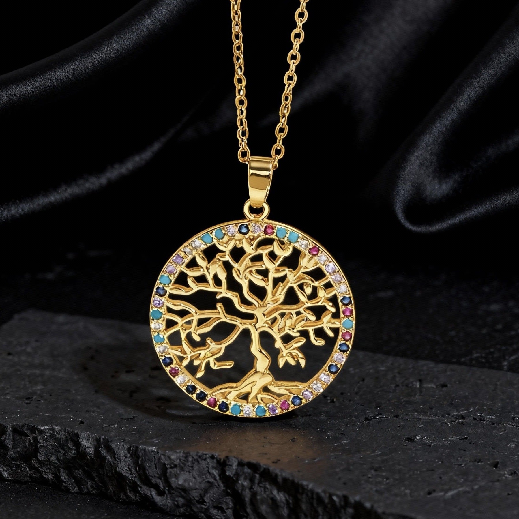 Wholesale Copper Tree Of Life Hollow Pendant Necklace For Women Chic Collarbone Chain Stylish Jewelry Accessory For Gift And Resale